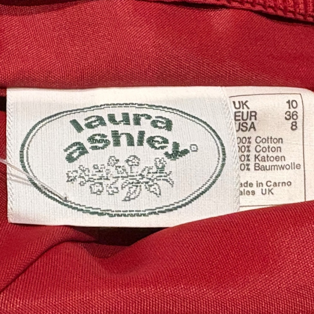 Vintage Laura Ashley Corduroy Skirt Vest Set Brick Red 10 - Picture 8 of 11